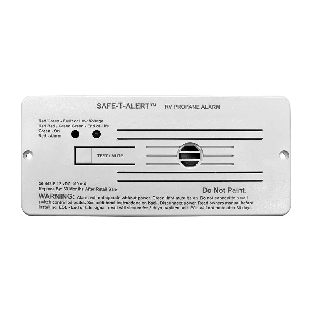 Mti Industry 30-442-P-Wt Propane Leak Detector -  Safe-T-Alert ™ -  Flush Mount -  Alerts To Leak With Beeping -  6-3/8 Inch Length X 2-7/8 Inch Height X 1 Inch Width -  With Auto Reset -  12 Volt Dc Hardwire -  White 1